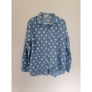 Impressions Stars Long Sleeve Button-Up‎ - Women's Large - 4th of July #8